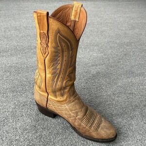 Lucchese Tan and Brown Western Cowboy Boots